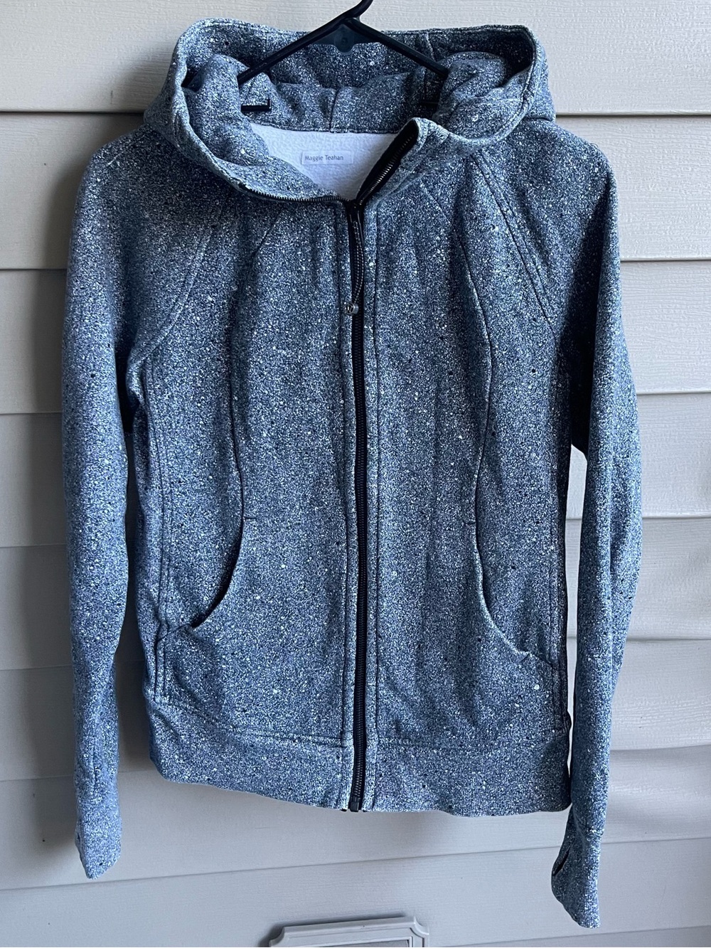 Lululemon Scuba Hoodie Light Cotton Fleece Women's size 6 Grey White Athletic